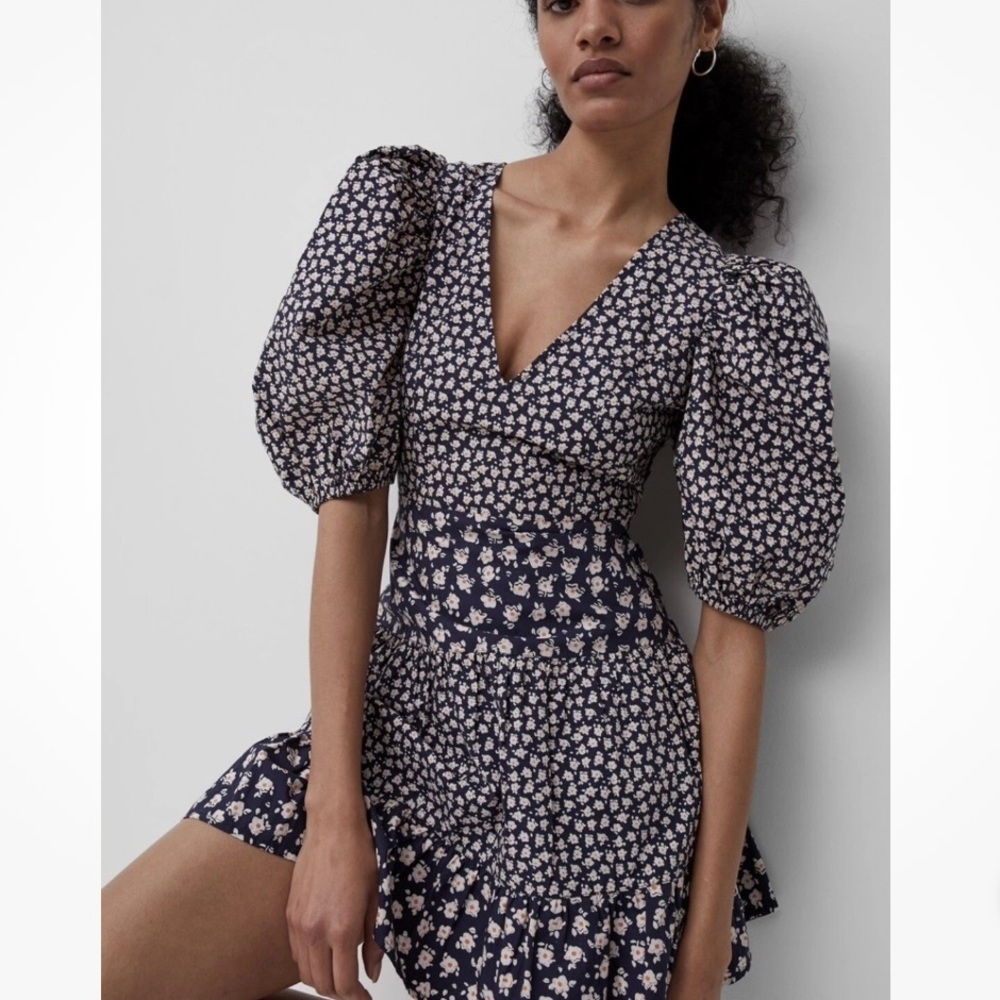NWT French Connection smocked mini floral dress